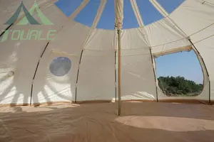 Lều Glamping Nhà Lều Cắm Trại Cho Nhà Máy Lều Hình Hoa Sen Bằng Vải Cotton Lấp Lánh Kích Thước Tùy Chỉnh