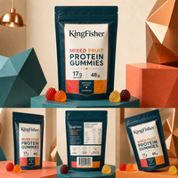 Gummies de protéines de lactosérum OEM KingFisher avec créatine pour soutenir la force musculaire, complément pré-entraînement pour adultes sportifs