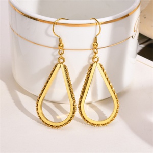 ต่างหูแฟชั่นทรงหยดน้ำ วัสดุสแตนเลสอย่างดี สำหรับผู้หญิง - Product Image 3