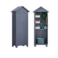Armoire de rangement extérieure moderne en acier thermolaqué, étanche et résistante au soleil, avec porte à persiennes, pour équipement de pêche, outils de jardin et patio – Vente en gros