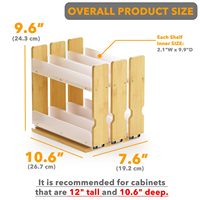 Étagère à épices coulissante en bambou, 3 tiroirs, 2 niveaux, écologique, organisateur d'armoire à épices pour la cuisine, rangement gain de place pour la cuisine