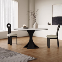 Mesa de Comedor, Blanca Pura, Moderna y Minimalista, Personalizable, Estilo Retro Redondo para Apartamentos Pequeños