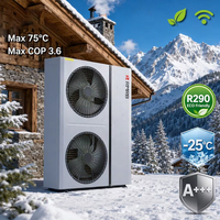 Bomba de Calor Monobloque Inverter DC Completa EVI R290 de 15.6kW 75 ℃   Bomba de Calor de Aire de Alta Temperatura ErP A+++, Certificación CE CB, OEM para Hoteles