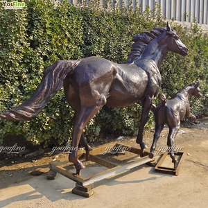 Estatua de Caballo de Bronce, Escultura de Cría y Potro a Tamaño Real, Caballos Galopantes de Bronce Fundido, Decoración de Jardín para Exteriores, Arte Hecho a Mano - Product Image 6