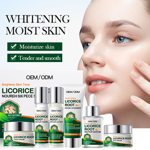 Beauté nouveau éclaircissant à base de plantes réduire les rides acné éclaircissement de la peau racine de réglisse 6 pièces ensemble de soins de la peau - Product Image 6