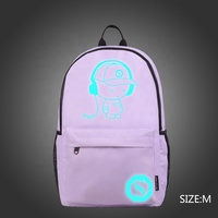 La Plazeite Nouveau design de motif Sac à dos léger en polyester durable réfléchissant lumineux avec port USB
