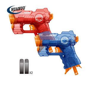 Giocattolo di plastica pistola a pallottola morbida trasparente Eva schiuma aria giocattolo pistola giocattoli elettronici con 2 pezzi proiettili morbidi - Product Image 1