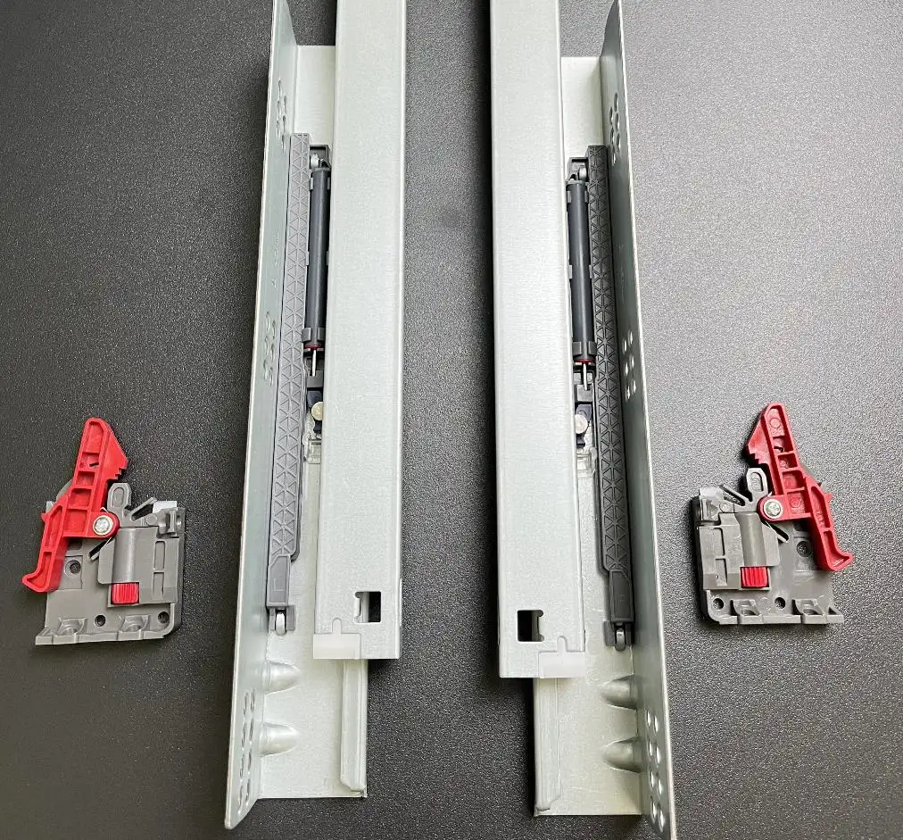 Мягкие скрытые слайды, регулирующая ручка, полное удлинение, скрытые направляющие нижнего крепления, слайды для ящиков