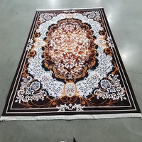 Tapis d'hôtel de luxe de style turc sur mesure, fabriqué à la machine, en velours diamanté doré, antidérapant, rectangulaire