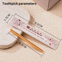 Cure-dents en bambou emballés individuellement, aromatisé à la menthe pour restaurant hôtel usage domestique, jetable et hygiénique