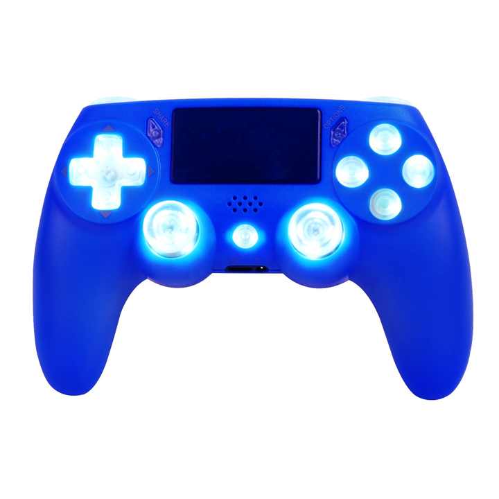 YLW RGB Lights Kit Flash Light Thumb Sticks Wireless Controller for PS4 ...