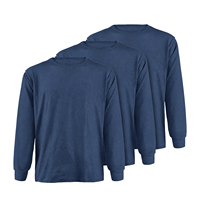 T-shirt OEM en coton et polyester à manches longues 180 g/m² col rond, vêtements de travail, vente en gros directe usine, vêtement vierge personnalisable avec impression