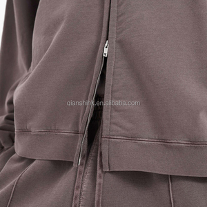 เสื้อมีฮู้ดผ้าเกล็ดปลาแบบซิป Y2k โอเวอร์ไซส์วินเทจผ้าเฟรนช์เทอร์รี่มีซิปมีฮู้ดไซส์ใหญ่พิเศษ450แกรม - Product Image 6