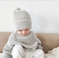 Gorro de punto de algodón puro para bebé recién nacido, personalizado, con pompón, Invierno