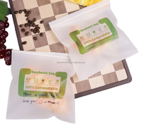 Sacs à sandwich en plastique biodégradables compostables à fermeture éclair personnalisés en usine pour la conservation des collations