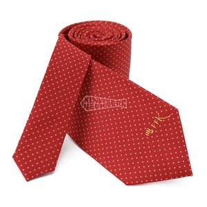 Cravates noires d'affaires Logo d'entreprise Cravate bleu rouge Seta Cravates à pois en tissu de soie faites à la main pour hommes Vente en gros - Product Image 2