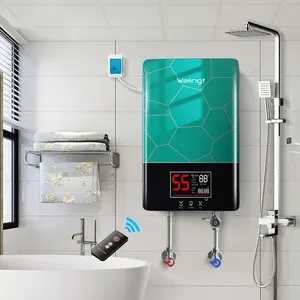 Günstiger Preis Haushalt Badezimmer Küche Mini elektrische Dusche 220V 6Kw Kopf Tankless Warmwasser bereiter mit Fernbedienung