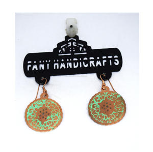 2028 joyería de Texas textura martillada cúpula estrella de mar colgante pendientes tradicionales para boda y pendientes de flores oro - Product Image 4