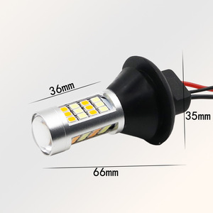 Luz de señalización de giro para coche, montada en altura, 1156 BA15S T20, 42 lámparas, bicolor, blanco y amarillo, luz diurna de alta luminosidad y luz trasera - Product Image 2