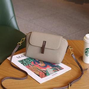 Bolsos de hombro para mujer, bolso cruzado de piel de vaca auténtica, bolso pequeño con cremallera a la moda de Corea - Product Image 3