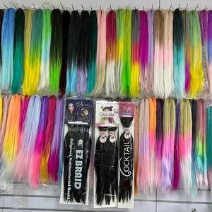 free sample 1x 2x 3x 4x Pre Stretched Braiding Hair, Private Label OEM & ODM Layered End Ez Braid in Stock