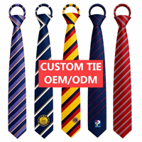 Cravate personnalisée OEM pour homme, cravate en polyester de haute qualité, cravate d'uniforme scolaire, cravate jacquard à motifs pour étudiants