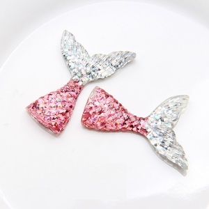 2023 vendita calda adorabili stili di glitter misti coda di pesce sirena in resina multicolore per ciondoli decorazione fai da te - Product Image 5