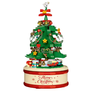 2025 noël rotatif boîte à musique blocs de construction nouvel an bricolage assemblage jouet pour garçons filles étudiant activité cadeau Sets7 - Product Image 5