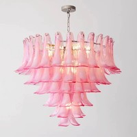 Lustre en verre rose BGST, style rétro américain, luminaire suspendu pour escalier, lustre de luxe pour salon, salle à manger, chambre à coucher