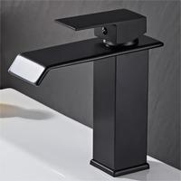 Robinet de lavabo cascade en laiton de style européen, plusieurs couleurs, avec buses plates, droites et à large bord