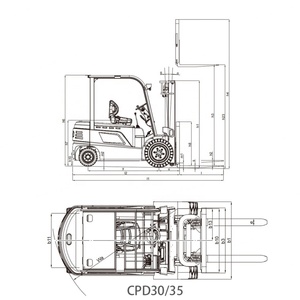 Electric Rider Forklift CPD30 3.0T Single-Drive Counterbalance Truck with Long-Lasting Lithium Battery for Indoor & Outdoor Use - Product Image 6