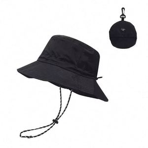 Windproof Waterproof Polyester Custom Children's Bucket <b>Hat</b> Outdoor Fishing Foldable Sun <b>Hat</b> Secure Chin Strap Hiking Camping - Product Image 5