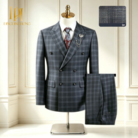 Costume de cérémonie haut de gamme à double boutonnage à carreaux pour homme, idéal pour les garçons d'honneur et les mariés – Meilleure vente