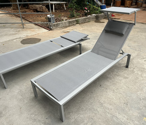 <span class=keywords><strong>Tumbona</strong></span> de Jardín de Alta Calidad <span class=keywords><strong>con</strong></span> Estructura de Aluminio, Malla de Tela Ajustable y <span class=keywords><strong>Toldo</strong></span> para Resort - Product Image 2