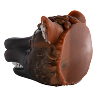 Godet de masturbation fantaisie en forme de tête d'hyène, avec un canal unique, pour stimulation orale et vaginale, jouet sexuel pour le plaisir masculin