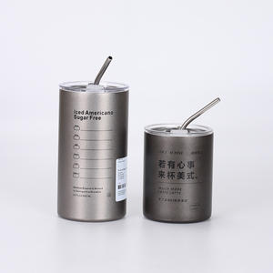 Taza de Café de Acero Inoxidable de Doble Pared <span class=keywords><strong>con</strong></span> Aislamiento, Logotipo Personalizado, 360 ml/600 ml, <span class=keywords><strong>con</strong></span> Tapa y Pajita, Botella de Agua para Coche, Aire Libre, Oficina, Camping - Product Image 1