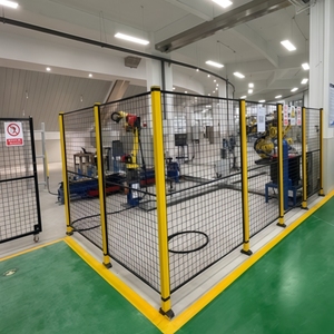Robots industriels en cage de sécurité |   Clôture de sécurité en acier galvanisé certifiée CE, jaune + noir, 1,8 m, taille personnalisée, antirouille, livraison rapide - Product Image 5