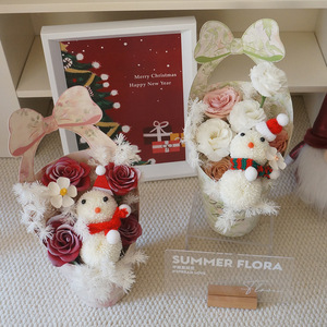 Caja de Regalo para el Día de la Madre, Pequeña, Redonda, con Diseño Floral, Portátil, para Arreglos Florales - Product Image 4