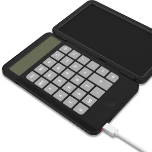 Atacado calculadora lcd almofada de escrita-Tablet eletrônico para escrita lcd, portátil, desenho, 12 dígitos, display, dobrável, calculadora, bloco de notas
