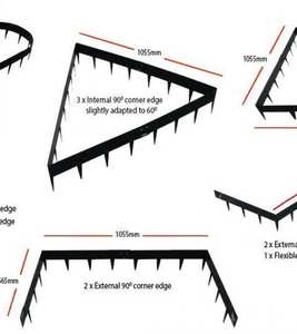 Ornement de jardin en acier métallique pour l'extérieur, bordure élégante pour pelouse, pour la décoration et l'aménagement paysager - Product Image 2