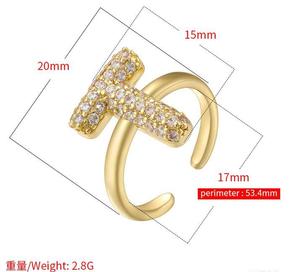 แหวนแฟชั่นประดับตัวอักษรภาษาอังกฤษ26นิ้วทำจากฟองลูกโป่งปรับขนาดได้ - Product Image 6