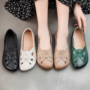 Sandalias Planas Elegantes para Mujer, Color Sólido, Punta Redonda, Deslizables, Transpirables, de Microfibra, Zapatos de Verano, Envío Directo - Product Image 5