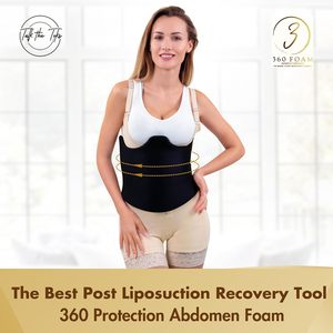 Post Surgery Anti-Bacterial Silk <strong>Lipo</strong> Foam Wrap | Tummy Tuck Tops Binder | BBL Supplies | <strong>Black</strong> - Product Image 2