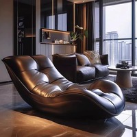 Chaise longue minimaliste de luxe pour balcon, fauteuil inclinable individuel avec fonction massage, en bois massif, pour bureau