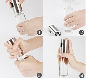 Dispensador de <span class=keywords><strong>aceite</strong></span> de oliva de vidrio de acero inoxidable al mejor <span class=keywords><strong>precio</strong></span> Botella rociador de <span class=keywords><strong>aceite</strong></span> de oliva con espray de vinagre para cocinar - Product Image 5