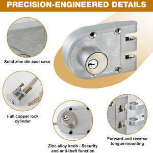Hochwertiges Türschloss aus Silber-Zinklegierung für Außentüren und Privatzimmer - Product Image 3