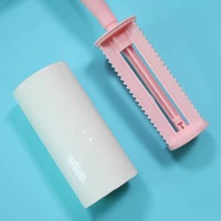 Mini wieder verwendbare manuelle Kunststoff Haushalt Teppich Kleidung Tierfell Tierhaar Reinigung klebrige Papier Fussel rolle