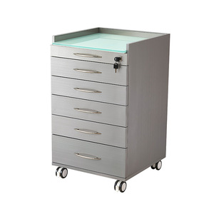 Armoire de rangement mobile pour clinique dentaire, 6 tiroirs, acier inoxydable avec dessus en plastique, usage hospitalier - Product Image 3