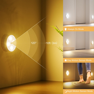 Under Cabinet Lighting, Rechargeable Motion <b>Sensor</b> Puck <b>Lights</b> <b>with</b> Remote, 3 Color Temper, Magnetic Stick on <b>Light</b> for Kitchen - Product Image 5