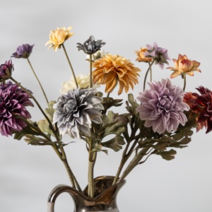 Ramo de Dalia de seda simulada hecho a mano Vintage estilo moderno y sencillo añade un ambiente artístico a cualquier espacio - Product Image 3